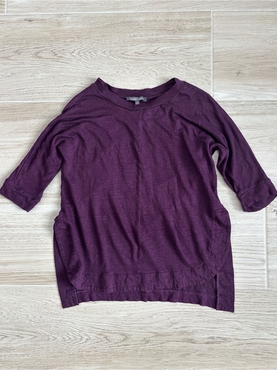 Michael Stars Tops - Michael Stars Linen Purple Long Sleeve 100% Linen Shirt Women’s Size XS